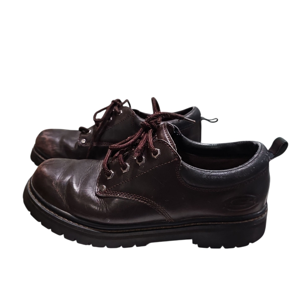 Skechers Men’s US 9 Brown Leather Lug Sole Oxford Archive-Inspired Essential Lux - Picture 5 of 8